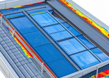 Energy Audit - Thermal Scan of a Roof Skylight Stock Illustration ...