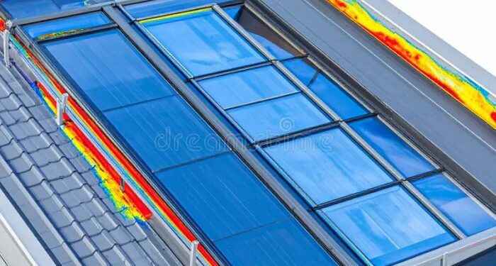 Energy Audit - Thermal Scan of a Roof Skylight Stock Illustration ...