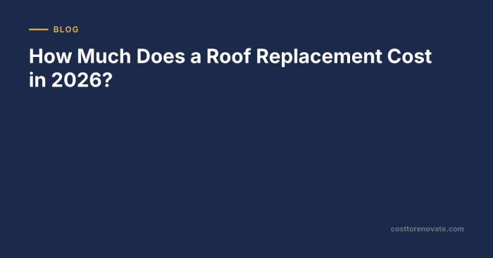 How Much Does a Roof Replacement Cost in 2026? | Cost to Renovate